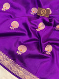 Perple Pure Banarasi Handloom Silk Saree - Aura Benaras