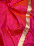 Orangish Pink Paithani Pure Handloom Katan Silk Saree - Aura Benaras