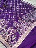 Purple Meenakari Handloom Pure Katan Silk Saree - Aura Benaras