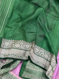 Lavender Banarasi Handloom Pure Tussar Silk Saree - Aura Benaras