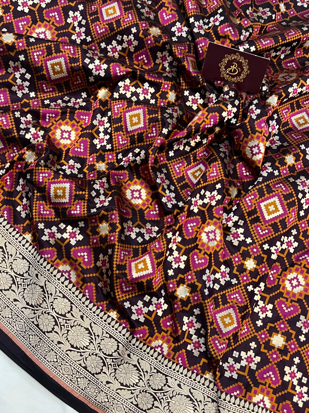 Coca Cola Banarasi Handloom Katan Silk Saree - Aura Benaras