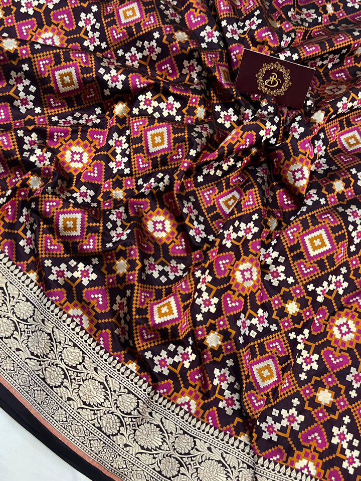 Coca Cola Banarasi Handloom Katan Silk Saree - Aura Benaras