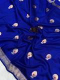 Royal Blue Pure Banarasi Handloom Silk Saree - Aura Benaras