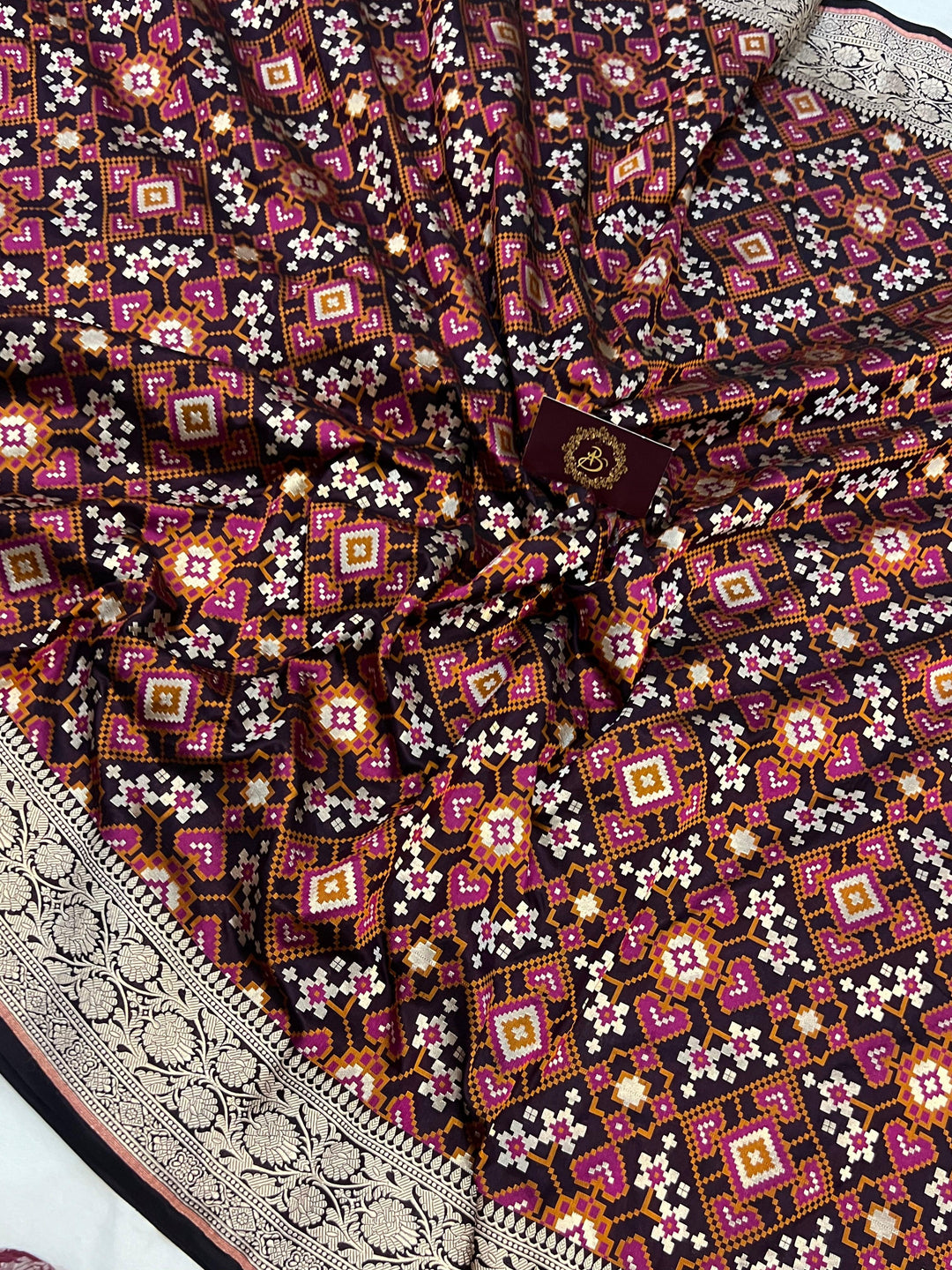 Coca Cola Banarasi Handloom Katan Silk Saree - Aura Benaras