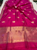 Rani Pink Pure Banarasi Handloom Silk Saree - Aura Benaras