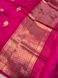 Rani Pink Pure Banarasi Handloom Silk Saree - Aura Benaras