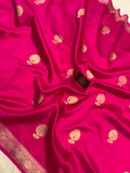 Rani Pink Pure Banarasi Handloom Silk Saree - Aura Benaras