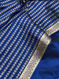 Deep Royal Blue Meenakari Handloom Pure Katan Silk Saree - Aura Benaras