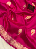 Rani Pink Pure Banarasi Handloom Silk Saree - Aura Benaras