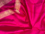 Rani Pink Pure Banarasi Handloom Silk Saree - Aura Benaras