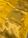 Yellow Pure Banarasi Handloom Silk Saree - Aura Benaras