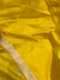 Yellow Pure Banarasi Handloom Silk Saree - Aura Benaras