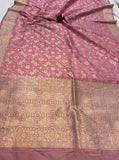 Pastel Pink Banarasi Handloom Katan Silk Saree - Aura Benaras