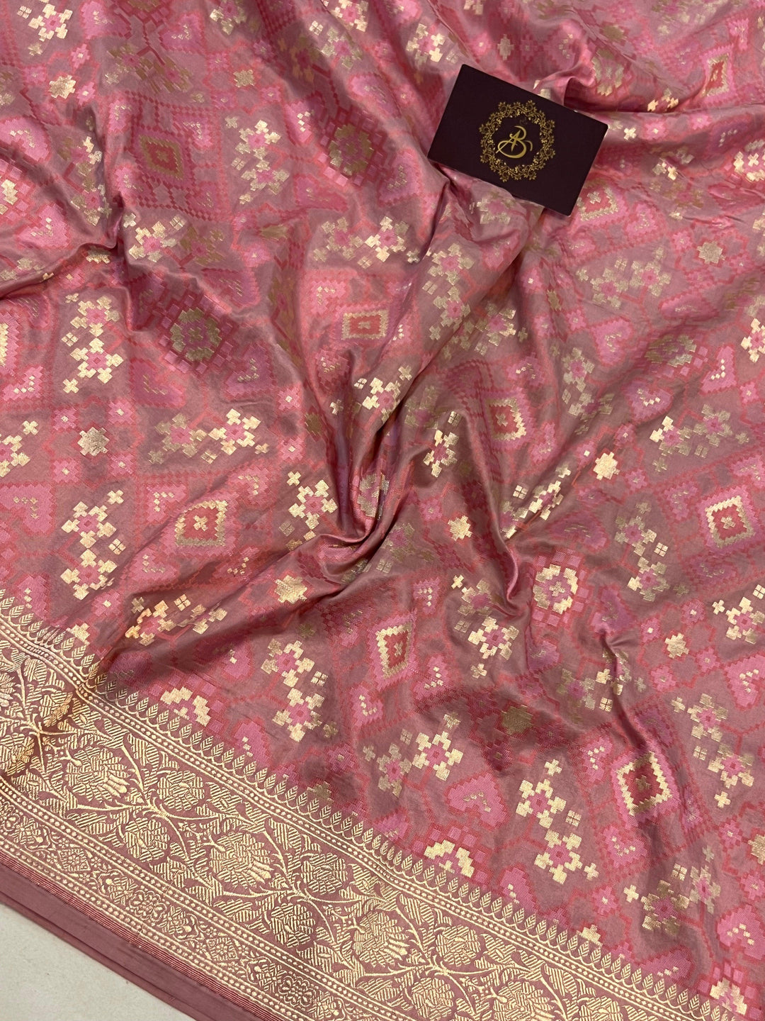 Pastel Pink Banarasi Handloom Katan Silk Saree - Aura Benaras
