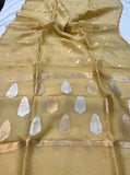 Cream Banarasi Handloom Kora Silk Saree - Aura Benaras