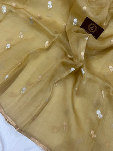 Cream Banarasi Handloom Kora Silk Saree - Aura Benaras