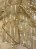 Cream Banarasi Handloom Kora Silk Saree - Aura Benaras