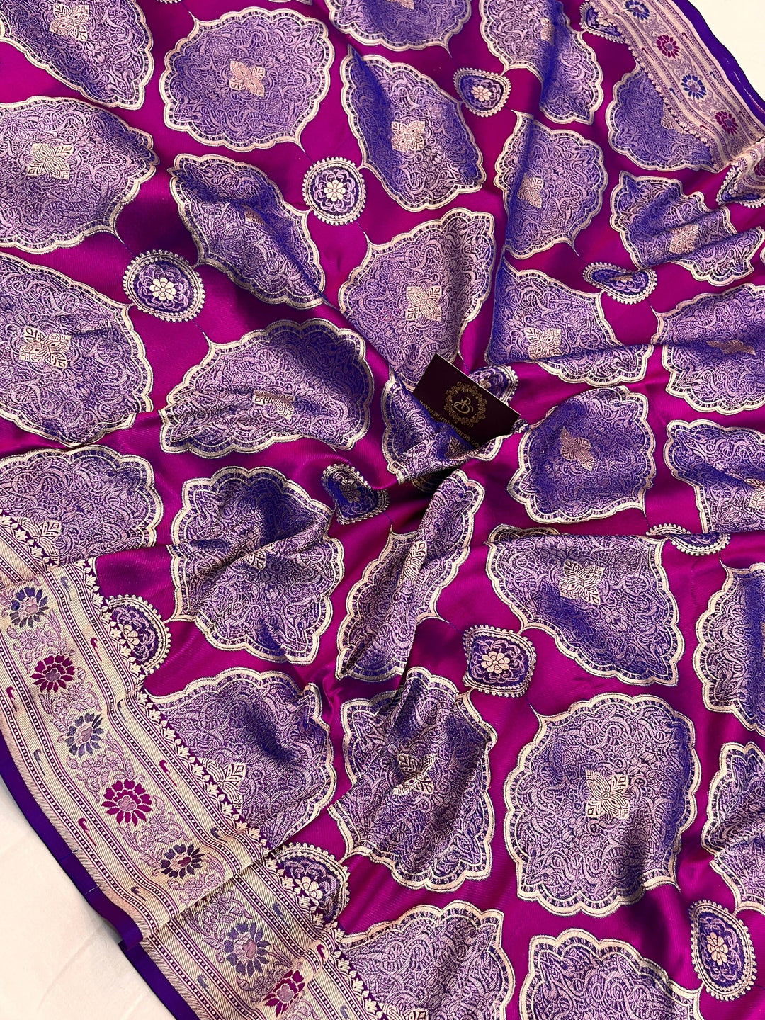 Purple Pure Katan silk Handloom Banarasi Saree