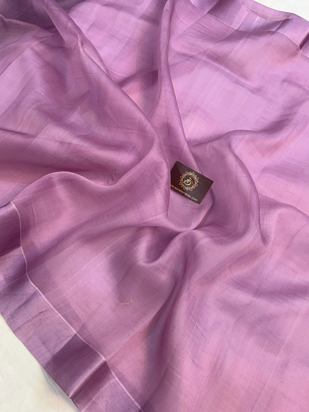 Lavender Pure Kora Silk Handloom Banarasi Saree