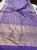 Lavender Pure Banarasi Handloom Katan Silk Saree - Aura Benaras