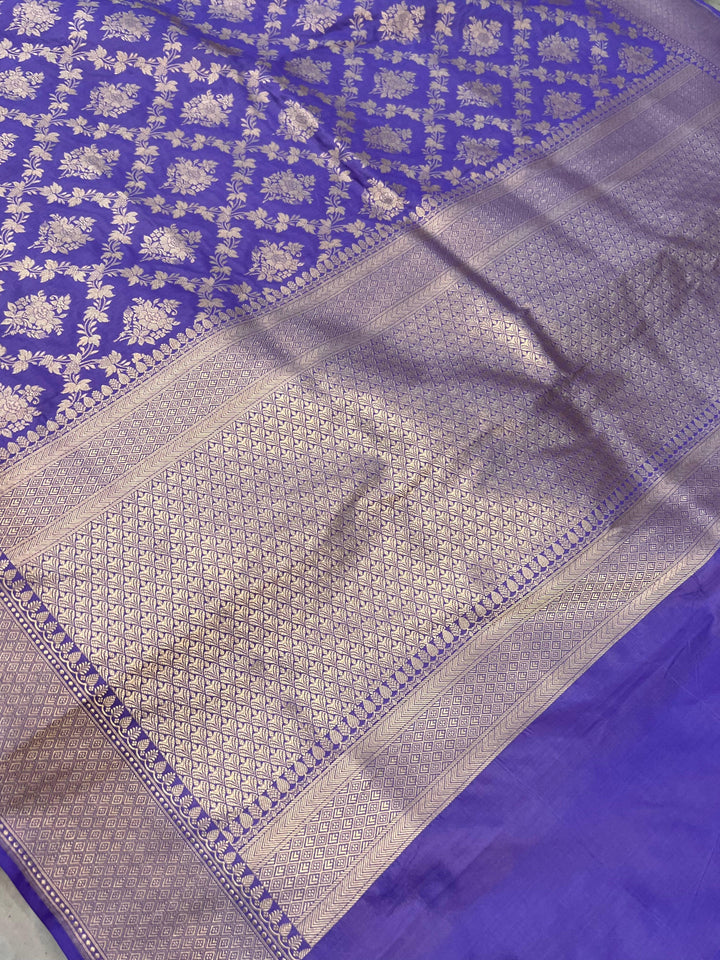 Lavender Pure Banarasi Handloom Katan Silk Saree - Aura Benaras
