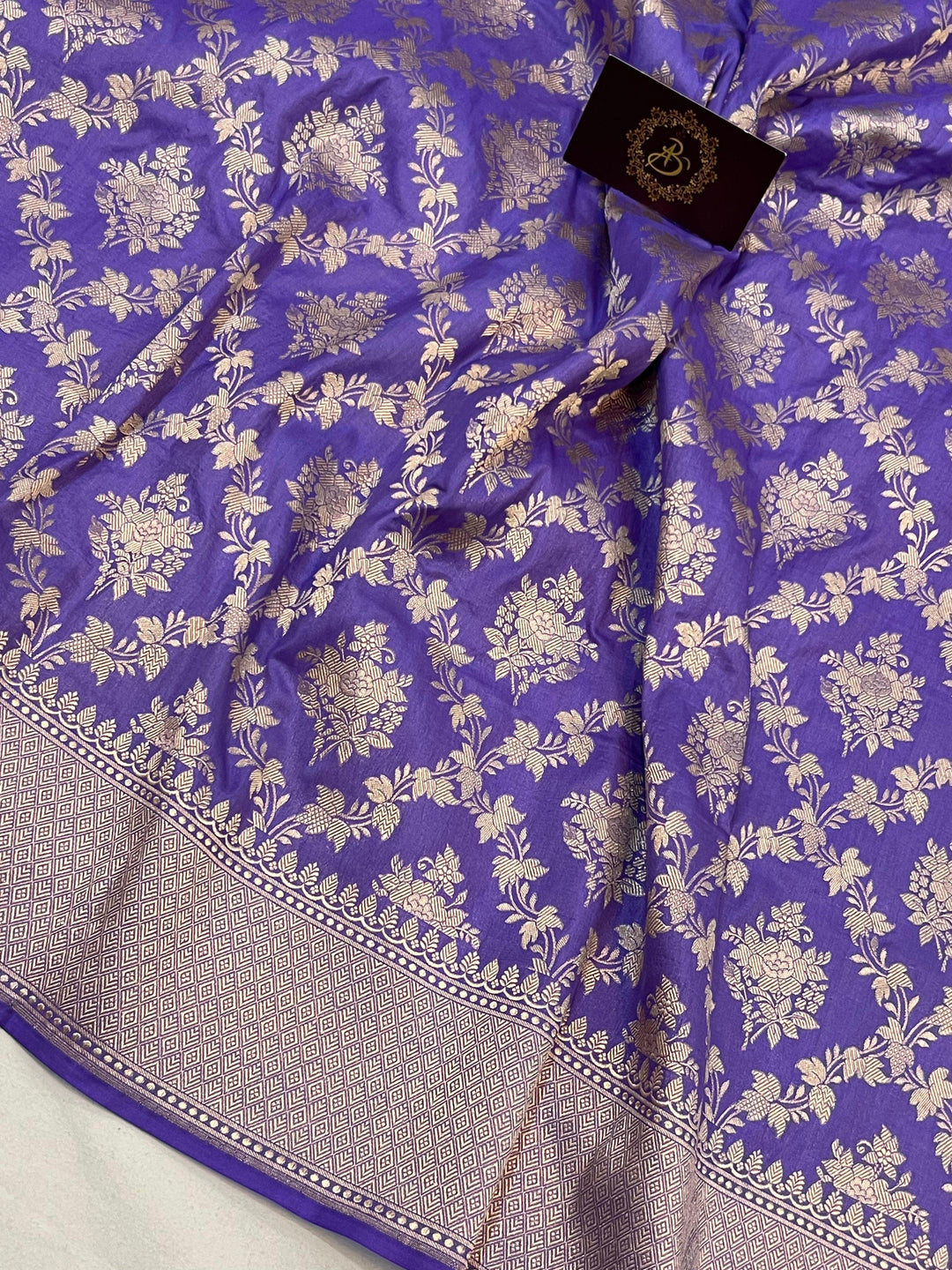 Lavender Pure Banarasi Handloom Katan Silk Saree - Aura Benaras