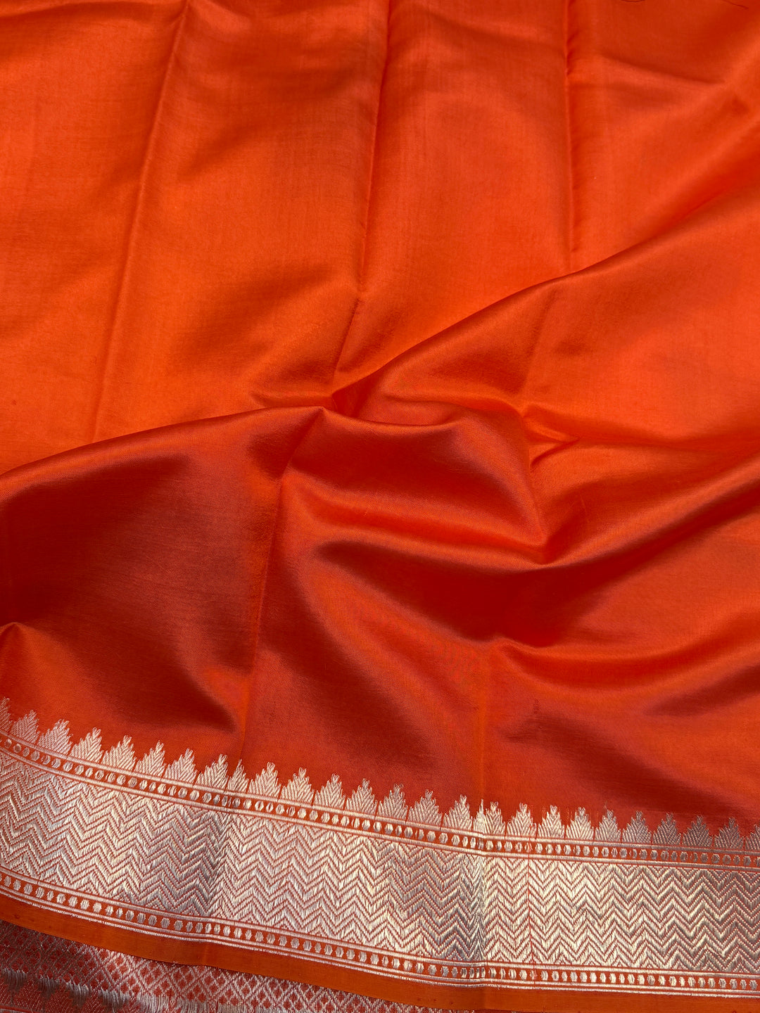 Orange Pure Banarasi Handloom Silk Saree