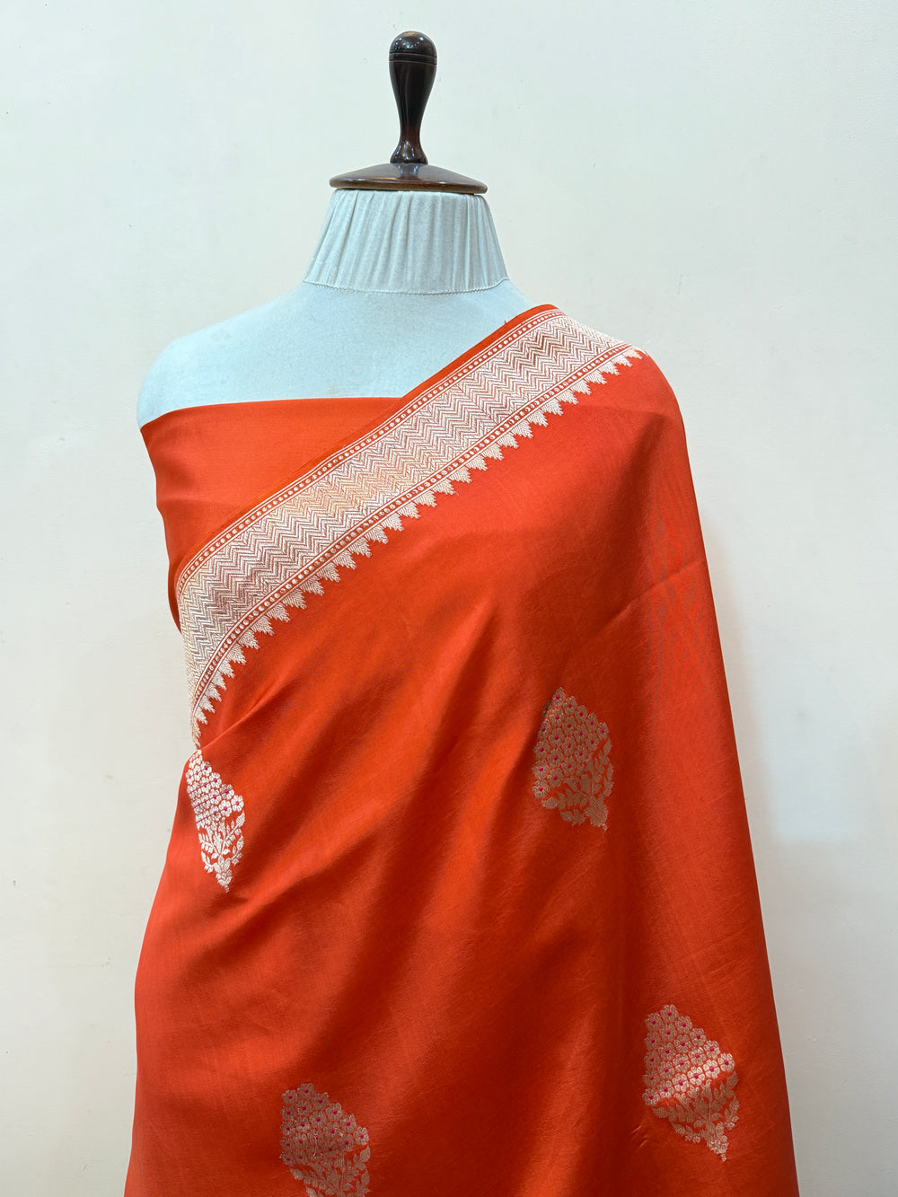 Orange Pure Banarasi Handloom Silk Saree