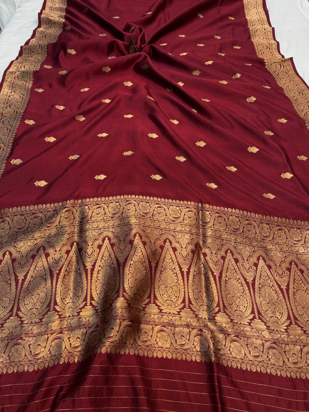 Maroon Pure Banarasi Handloom Silk Saree