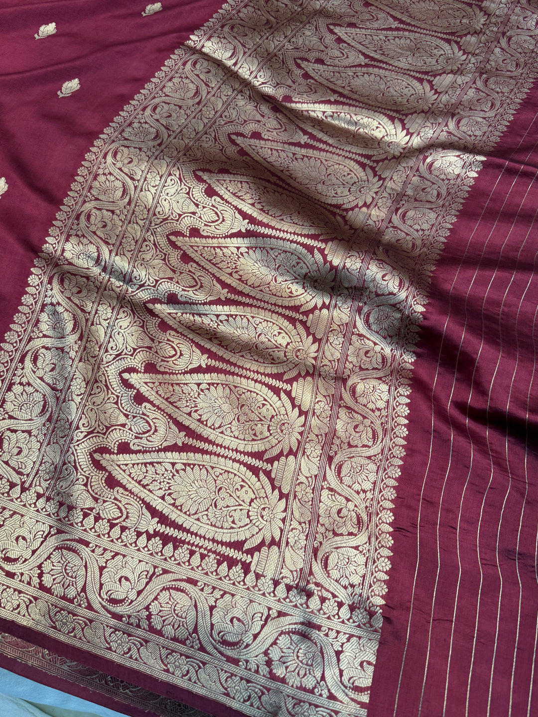 Maroon Pure Banarasi Handloom Silk Saree