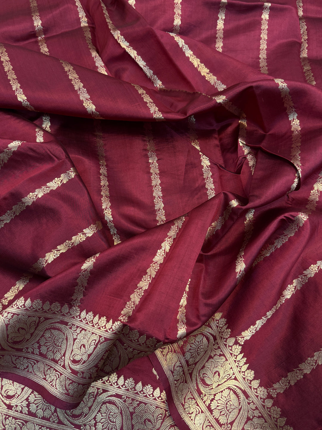 Maroon Pure Banarasi Handloom Silk Saree