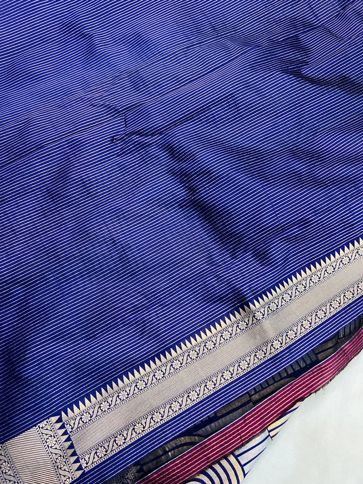 Navy Blue Pure Katan silk Handloom Banarasi Saree