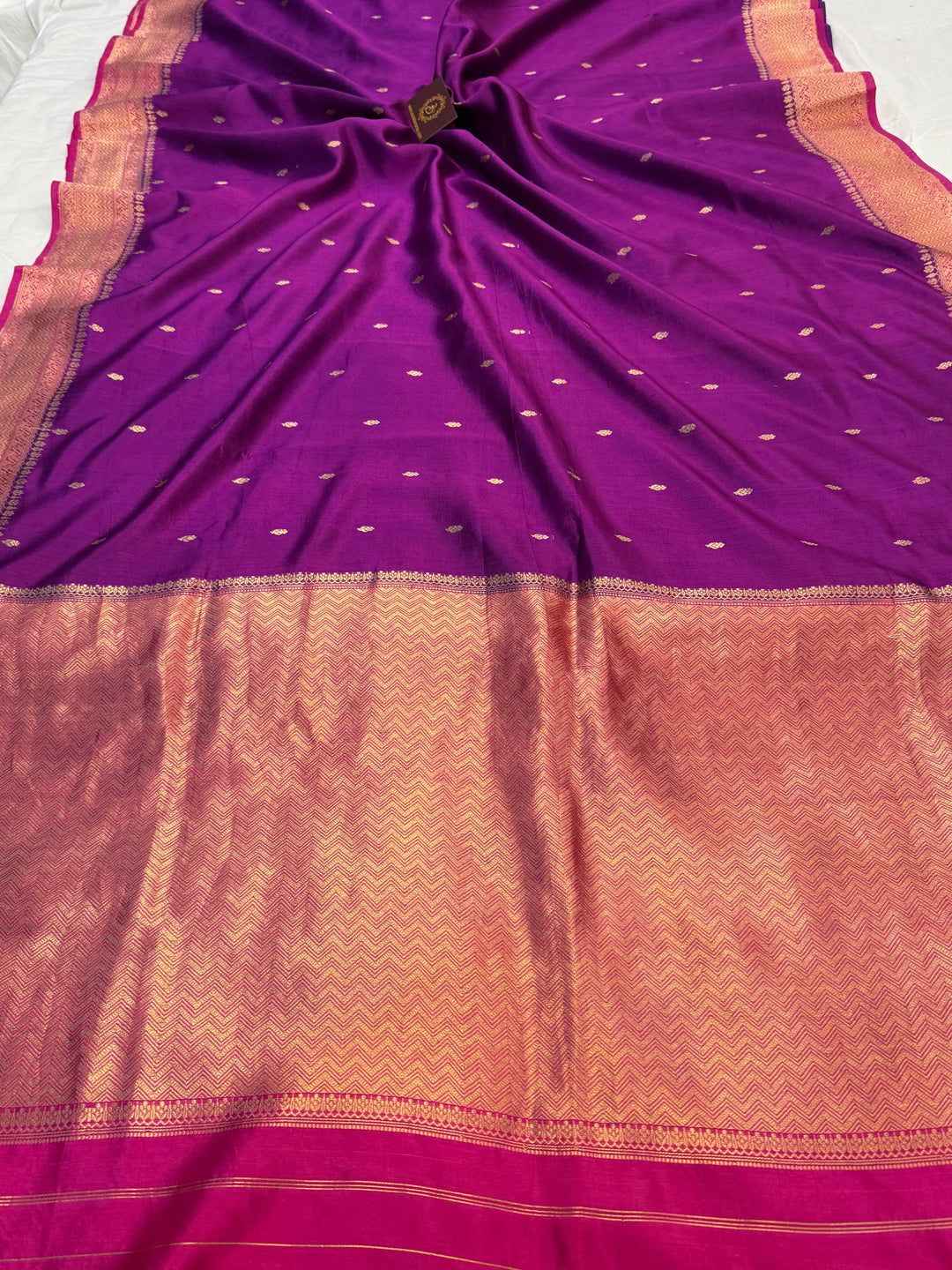 Purple Pure Banarasi Handloom Silk Saree
