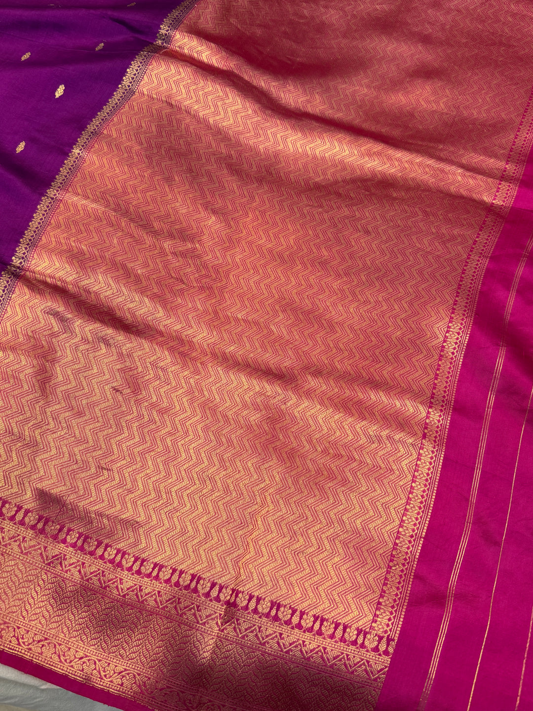 Purple Pure Banarasi Handloom Silk Saree
