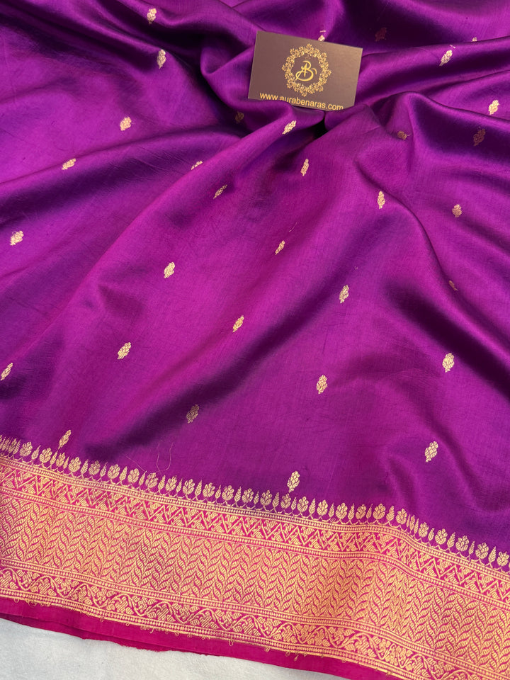 Purple Pure Banarasi Handloom Silk Saree