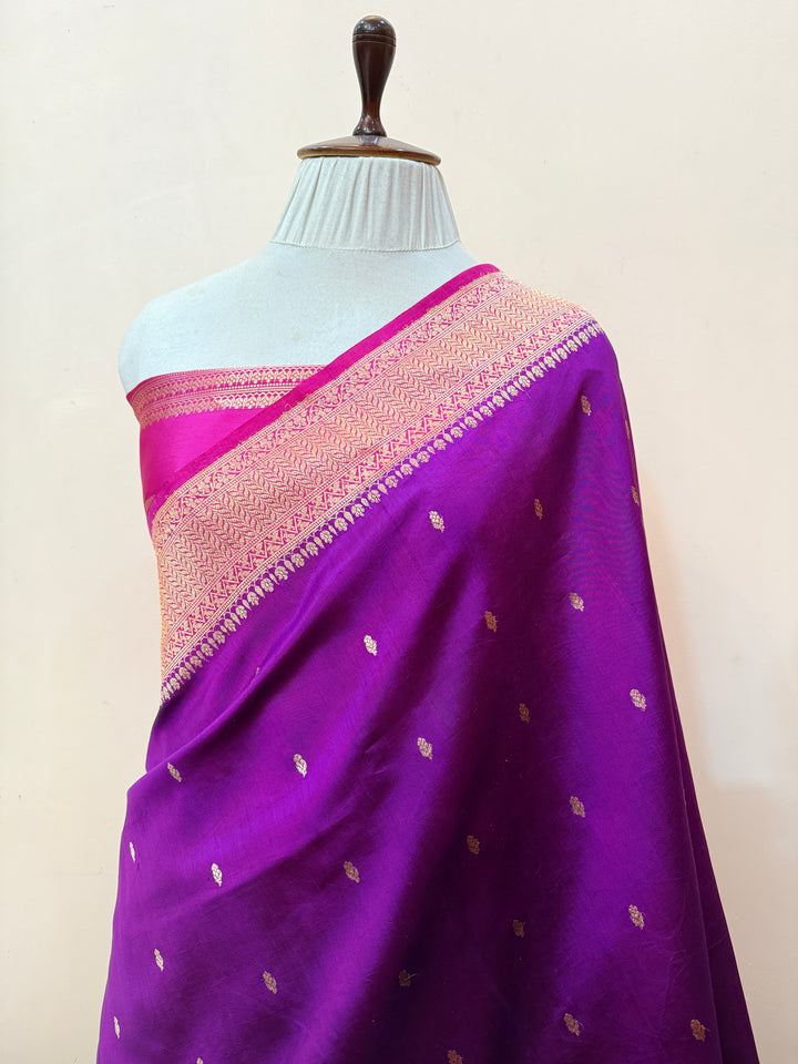 Purple Pure Banarasi Handloom Silk Saree