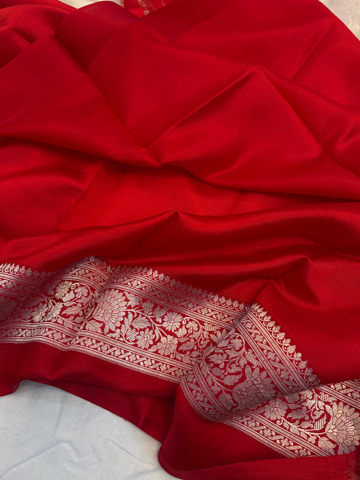 Cream Pure Silk Handloom Banarasi Saree