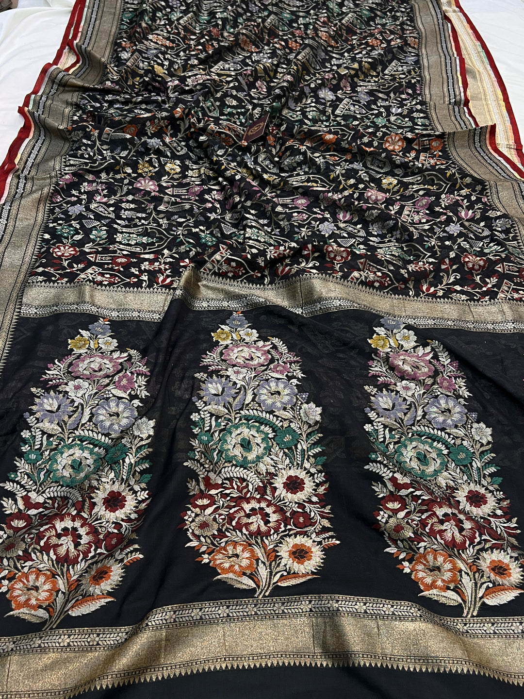 Cotton Silk Jamdani Saree with Meenakari Handloom Weave