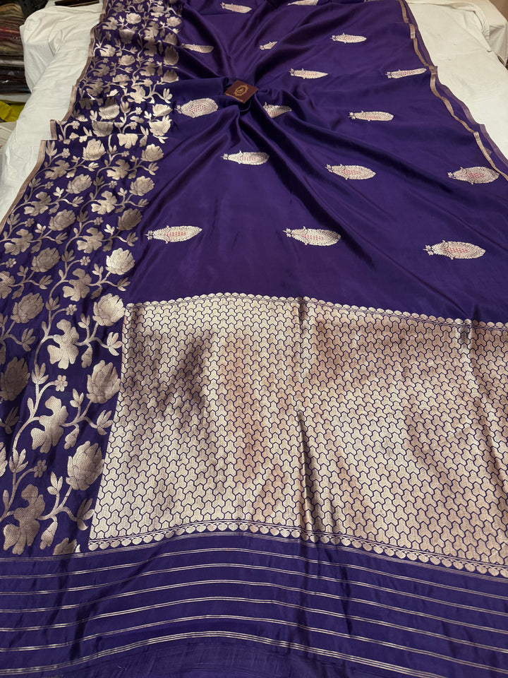 Navy Pure Silk Handloom Banarasi Saree
