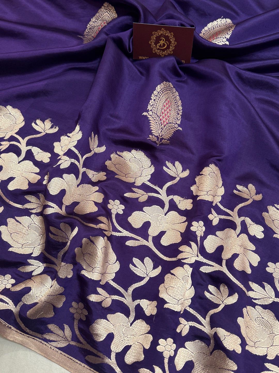 Navy Pure Silk Handloom Banarasi Saree