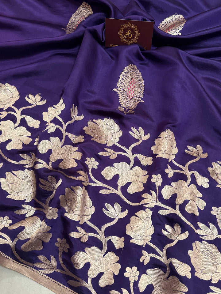 Navy Pure Silk Handloom Banarasi Saree