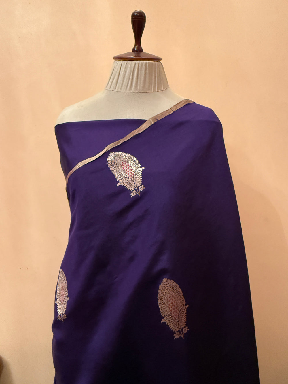 Navy Pure Silk Handloom Banarasi Saree