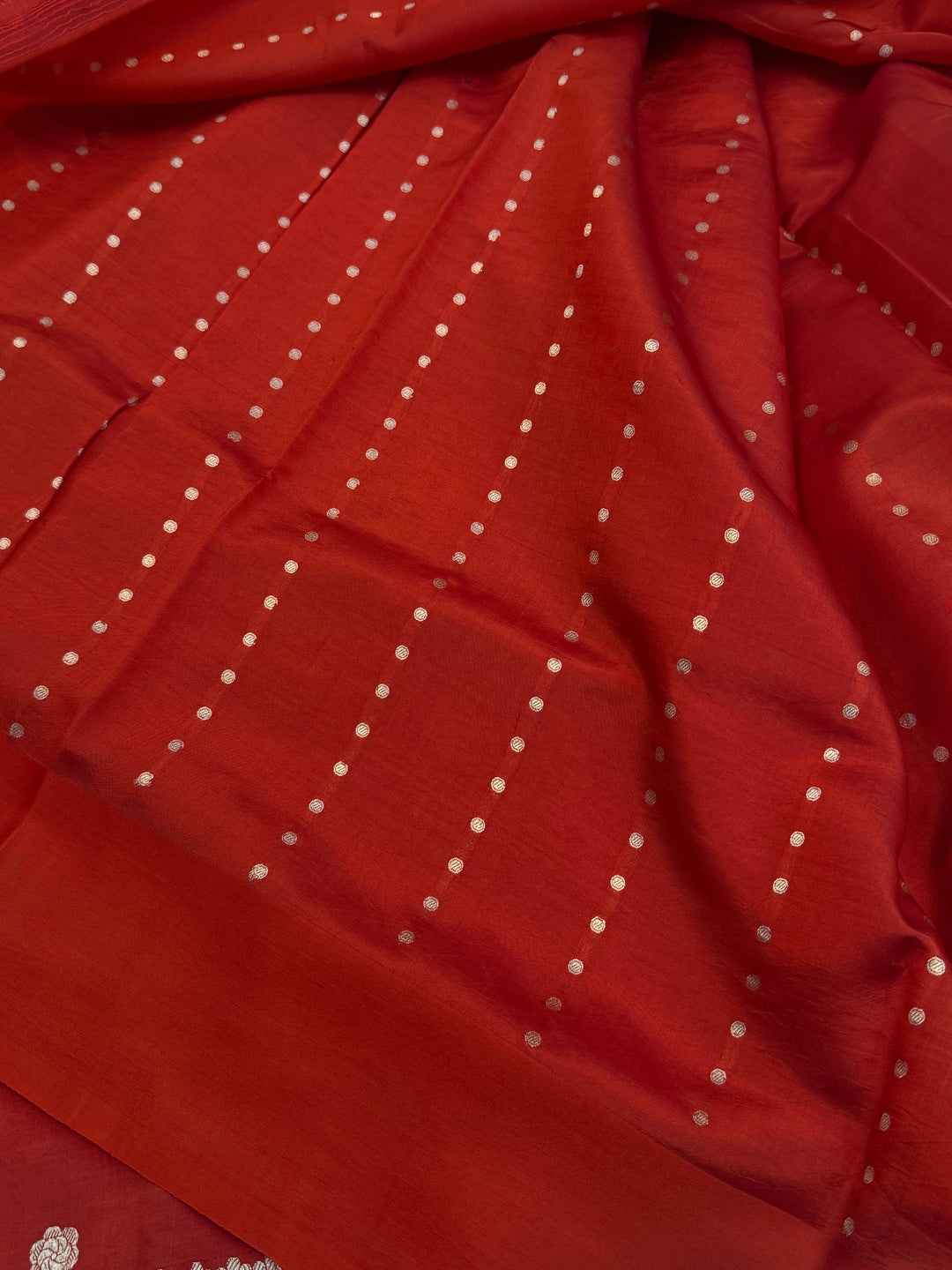 Orange Pure Silk Handloom Banarasi Saree