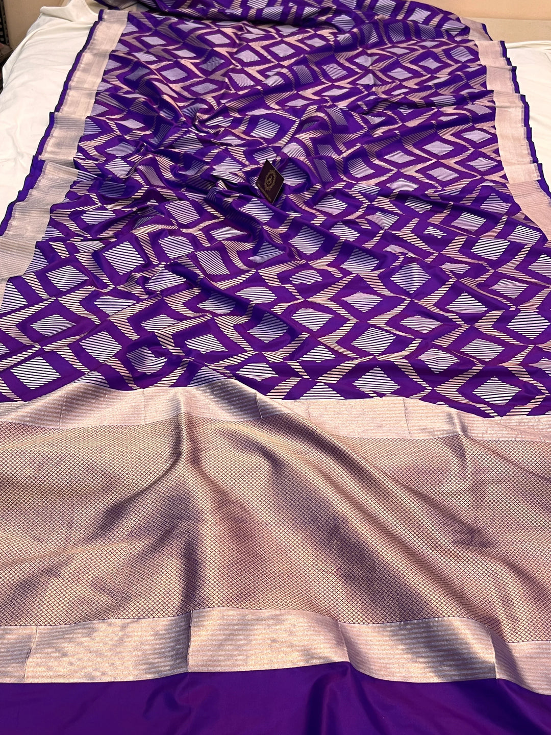 Purple Pure Katan Silk Banarasi Saree with Sona Rupa Jaal