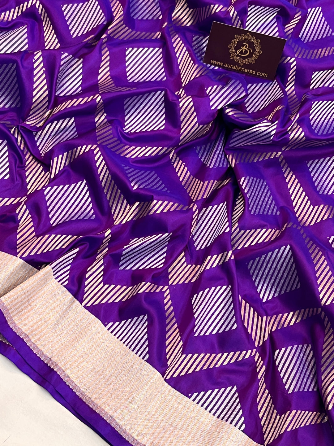 Purple Pure Katan Silk Banarasi Saree with Sona Rupa Jaal