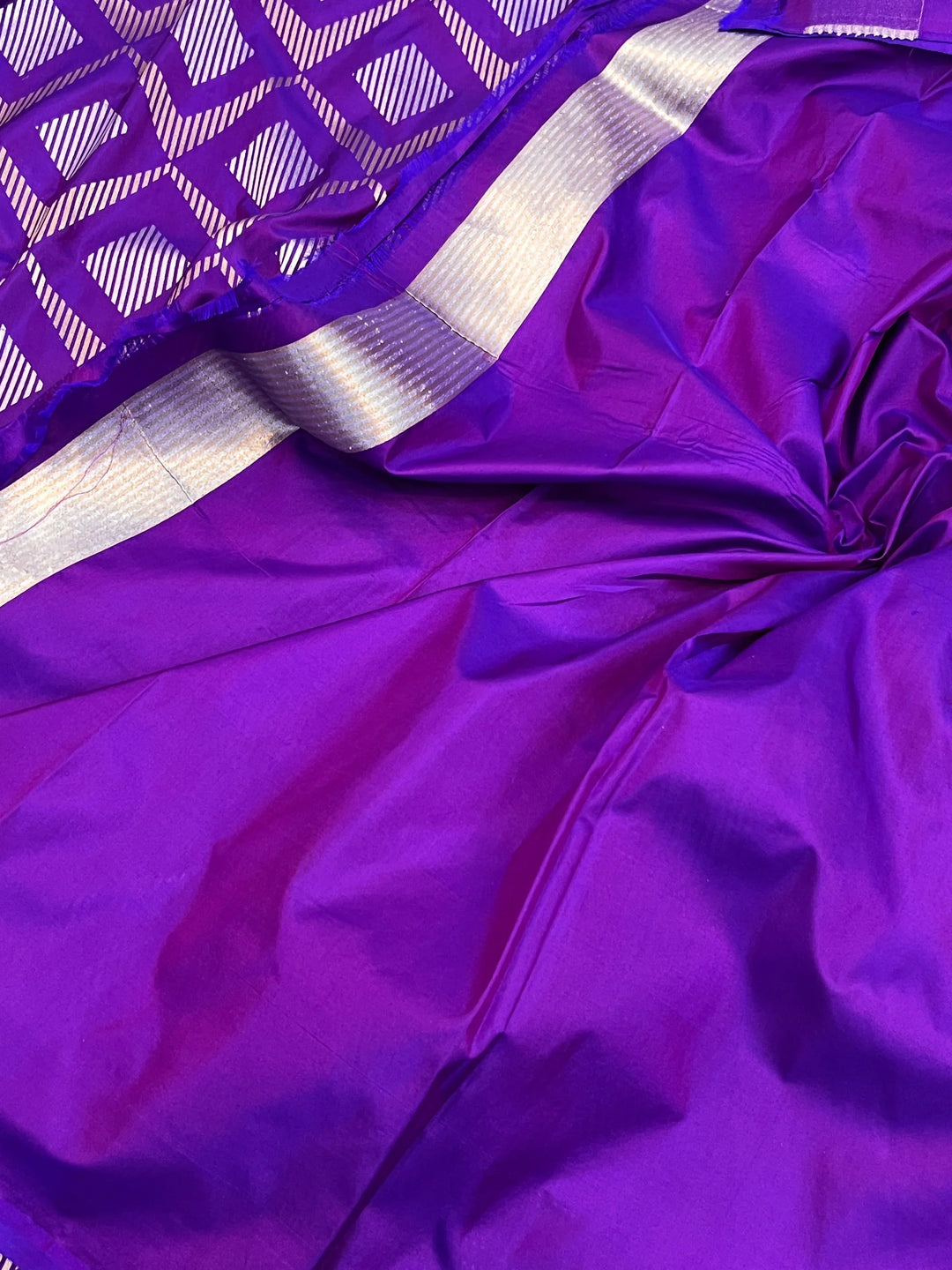 Purple Pure Katan Silk Banarasi Saree with Sona Rupa Jaal