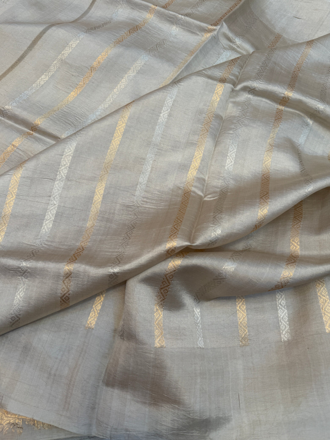 Smoke Grey Pure Silk Handloom Banarasi Saree