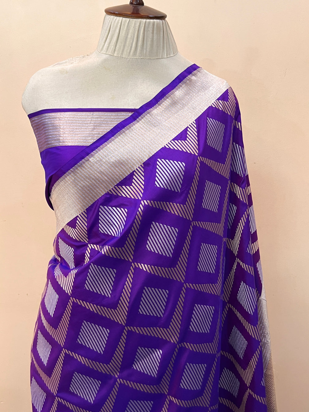 Purple Pure Katan Silk Banarasi Saree with Sona Rupa Jaal