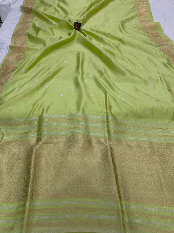 Sea Green Pure Silk Handloom Banarasi Saree