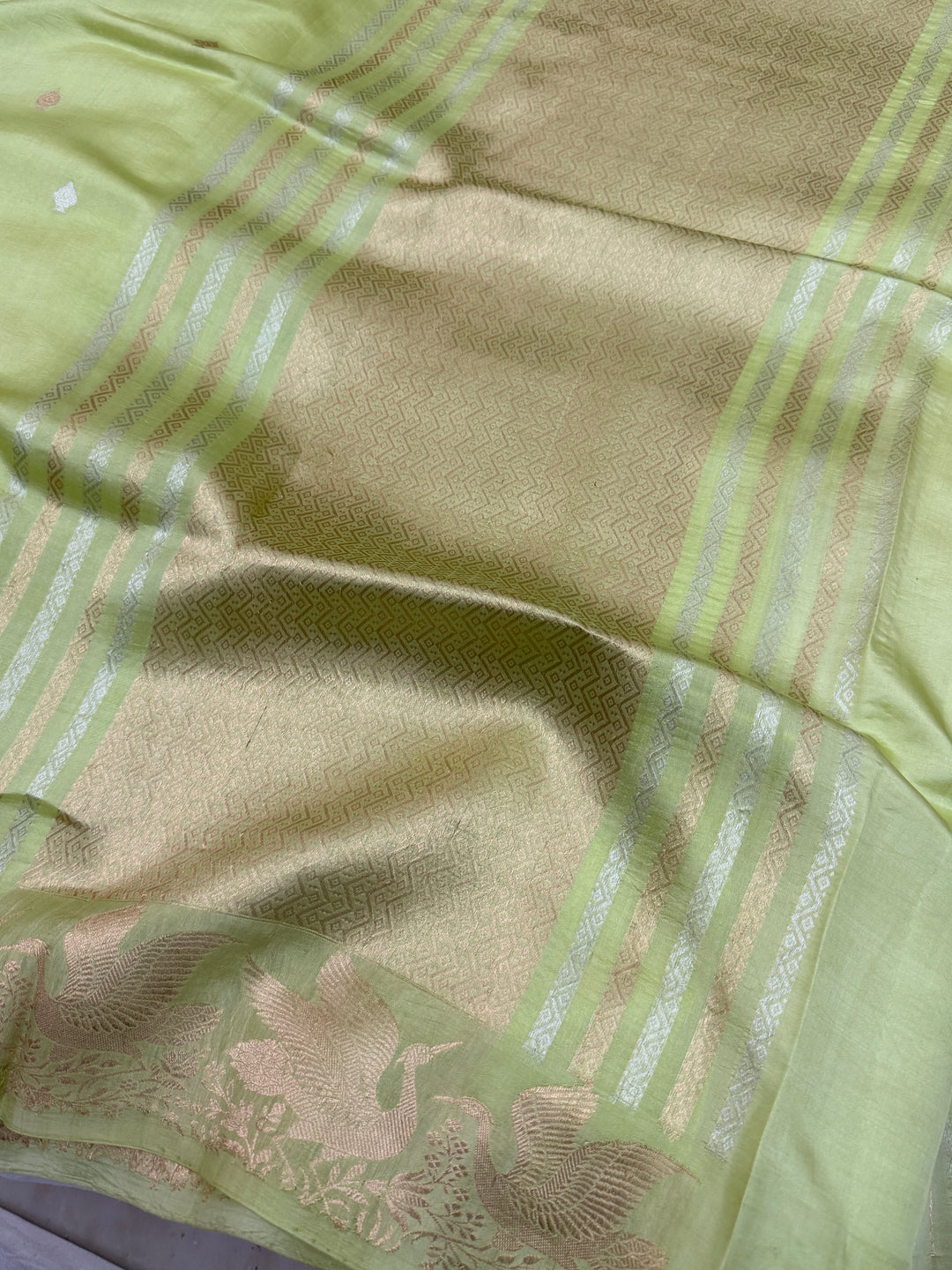 Sea Green Pure Silk Handloom Banarasi Saree
